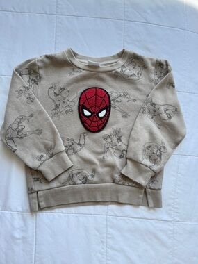 Marvel Beige Kids Sweatshirt with Red Spider-Man Patch